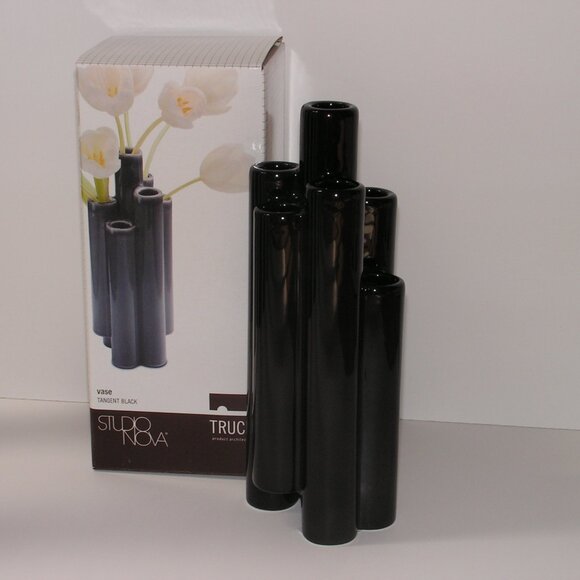 Mikasa Truck Tangent Vase Black Ceramic - Picture 5 of 14